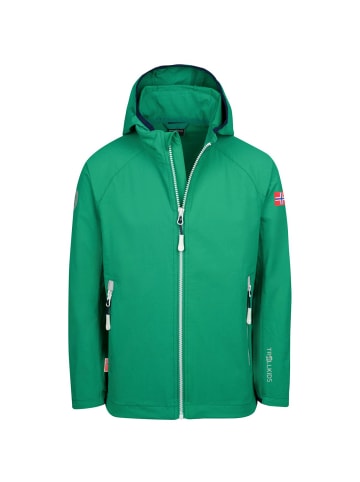 Trollkids Softshell Jacke "Kvalvika" in Pfeffergrün/Wolkengrau