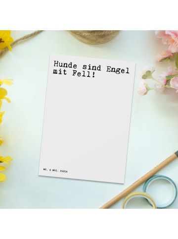 Mr. & Mrs. Panda Grußkarte Hunde sind Engel mit... mit Spruch in Weiß
