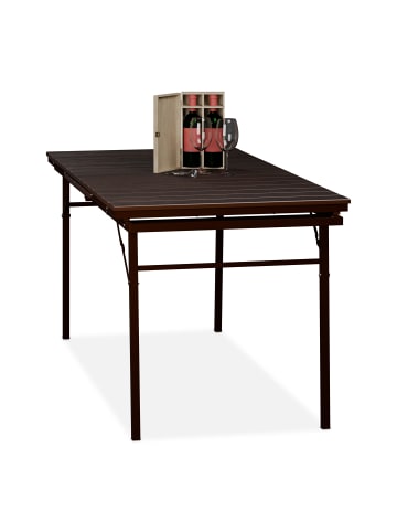 relaxdays Gartentisch in Braun - (B)166 x (H)76 x (T)78 cm