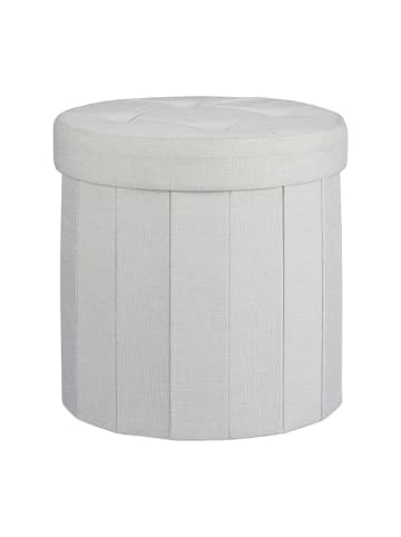 relaxdays Sitzhocker in Creme - (H)38 x Ø 38 cm