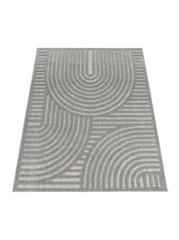 KADIMA DESIGN Teppich Kurzflor Struktur Wohnzimmer in Grau