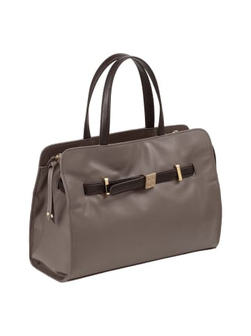 DuDu Schultertasche Leder 30 cm taupe