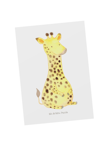 Mr. & Mrs. Panda Grußkarte Giraffe Zufrieden ohne Spruch in Weiß