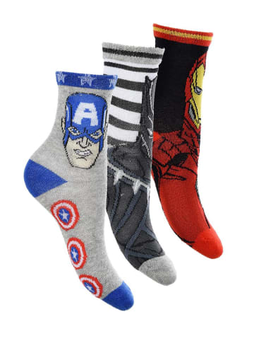 Avengers 6er-Set: Socken Captain America Iron Man Black Panther Strümpfe in Mehrfarbig