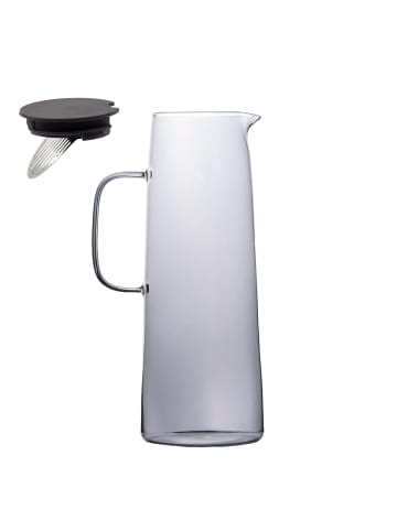 Intirilife Karaffe Kanne aus Glas Wasser Krug in 1.7 Liter Grau