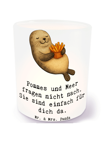 Mr. & Mrs. Panda Kerzenhalter Robbe Pommes mit Spruch in Transparent