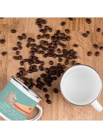 Mr. & Mrs. Panda Camping Emaille Tasse 6. Hochzeitstag Zuckerhoc... in Meeresbrise