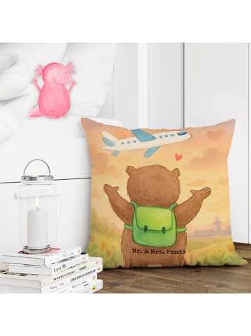 Mr. & Mrs. Panda Kissen Bär Flugzeug Design ohne Spruch in Weiß