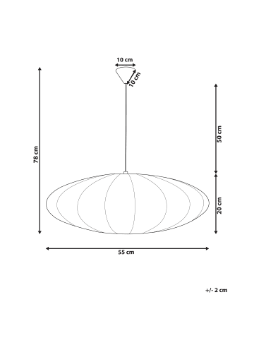 Beliani Pendelleuchten GUACARA in Weiß - (W) 55 x (H) 78 x (L) 55 cm