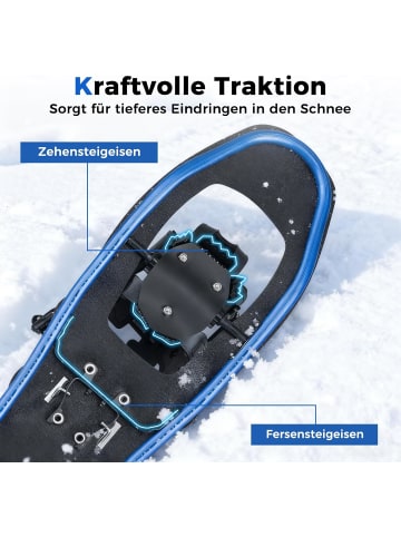COSTWAY Schneeschuhe mit Steighilfe Schuhgröße EUR 35-45 in Blau
