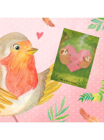 Mr. & Mrs. Panda babykarte Faultiere Herz Design ohne Spruch in Weiß