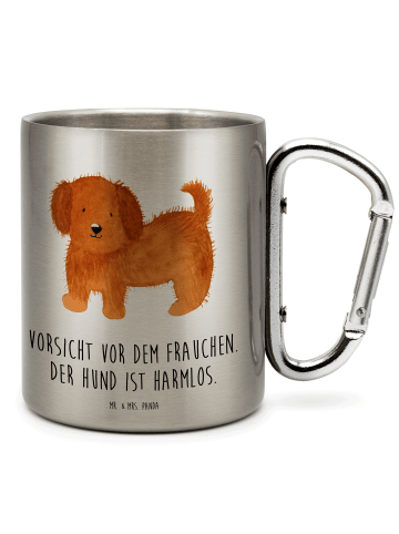 Mr. & Mrs. Panda Thermobecher Hund Flauschig mit Spruch in Silber