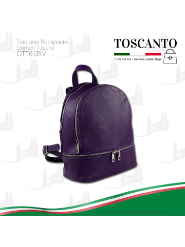 Toscanto Leder Cityrucksack Toscanto Tasche lila ca. 32cm