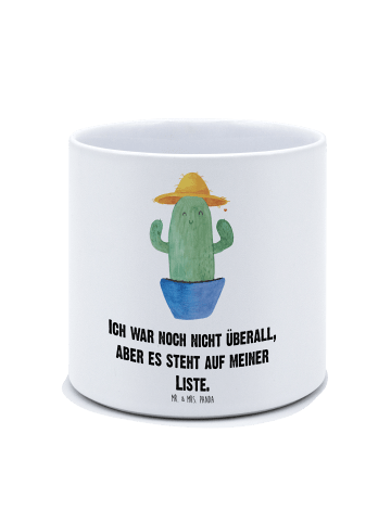 Mr. & Mrs. Panda Blumentopf Groß Kaktus Hut mit Spruch in Weiß