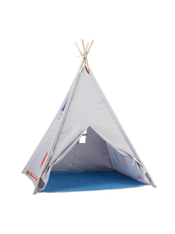 relaxdays Tipi Spielzelt in Grau - (B)125 x (H)155) x (T)125 cm