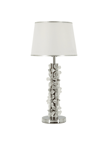 Mauro Ferretti Metallene Tischleuchte mit Harzblumen, Ø 35 x 74 cm
