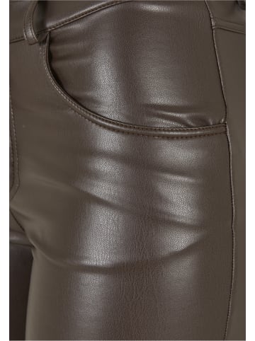 Urban Classics Trousers - Leather - Faux Leather in brown