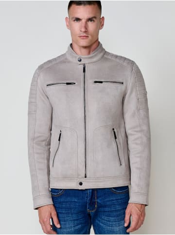 KOROSHI Kunstlederjacke in grau