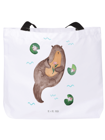 Mr. & Mrs. Panda Shopping Bag Otter Seerose ohne Spruch in Weiß