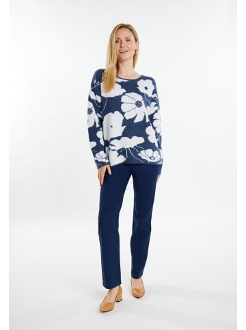 Albee Women Strickpullover in Marine Weiss
