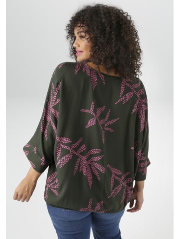 Aniston PLUS Schlupfbluse in olive-pink