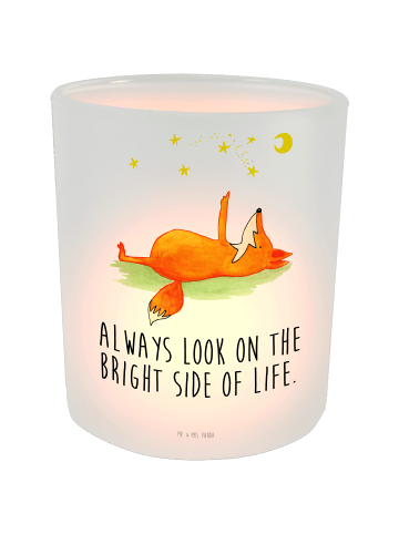 Mr. & Mrs. Panda Kerzenhalter Fuchs Sterne mit Spruch in Transparent