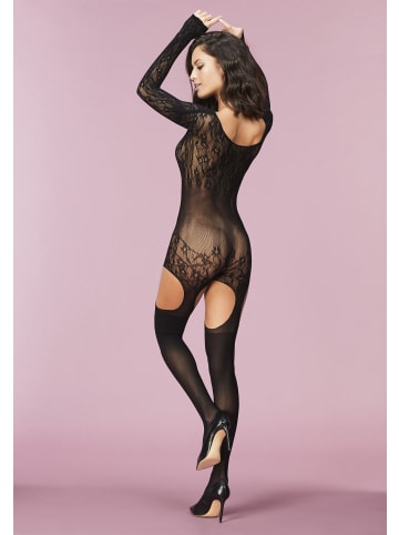 PETITE FLEUR GOLD Bodystocking-Ouvert in schwarz