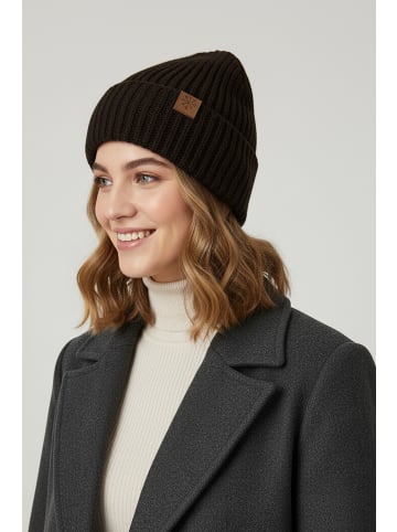 Faera Strickmütze warmes Design in Dunkelbraun
