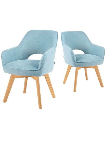DUBI Möbel 2er-Set: Drehstuhl Mika-Lena in Hellblau - (B)60 x (H)87 x  (T)65 cm