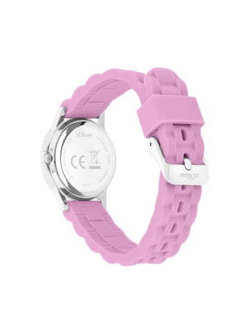 s.Oliver Armbanduhr sportlich mit bunten Zahlen in rosa