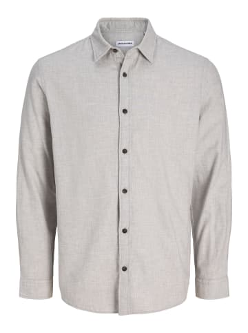 Jack & Jones Flanellhemd in Light Grey Melange