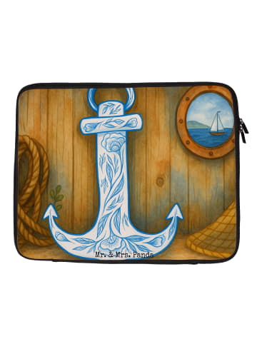 Mr. & Mrs. Panda Laptop Tasche Anker Blau Design ohne Spruch in Weiß