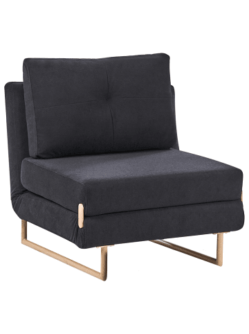 Beliani Einzelsofa JERSLEV in Schwarz/Braun - (W) 79 x (H) 87 x (L) 84 cm