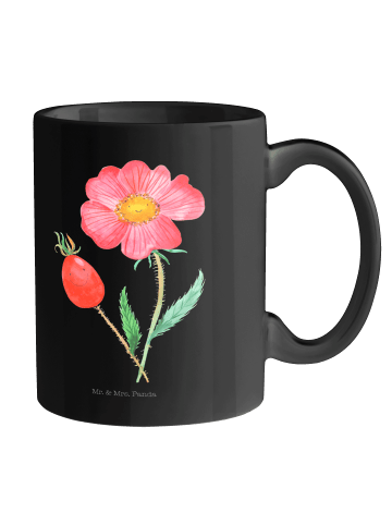 Mr. & Mrs. Panda Tasse Blume Hagebutte ohne Spruch in Schwarz