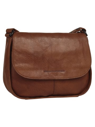 SPIKES & SPARROW Umhängetasche echt Leder in cognac