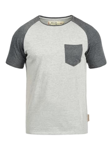INDICODE Rundhalsshirt IDGresham 40-130MM Kurzarmshirt im Baseball-Look in Grau
