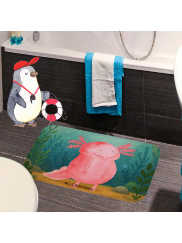 Mr. & Mrs. Panda Badvorleger Axolotl Glücklich Design ohne Spruch in Weiß