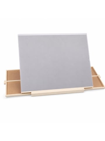relaxdays Puzzlebrett in Natur/ Grau - (B)79 x (H)6,5 x (T)56 cm