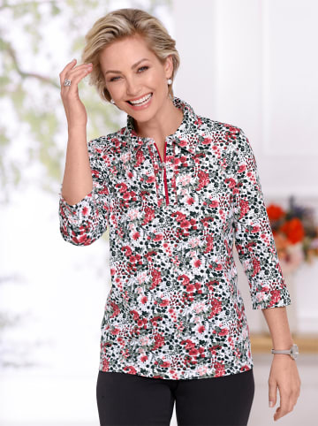 WITT WEIDEN Shirt in rot-ecru-bedruckt