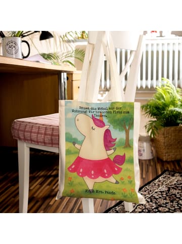 Mr. & Mrs. Panda Shopper Einhorn Ballerina Design mit Spruch in Weiß
