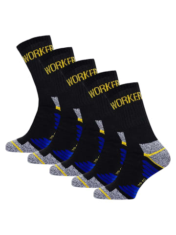 Yuhu Premium Arbeitssocken mit Anti-Rutsch 5er Pack in Schwarz