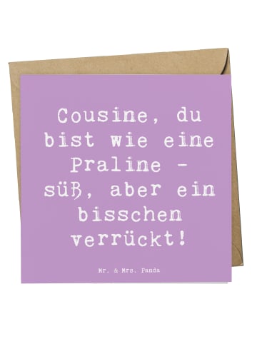 Mr. & Mrs. Panda Deluxe Karte Spruch Cousine Praline mit Spruch in Lavendeltraum