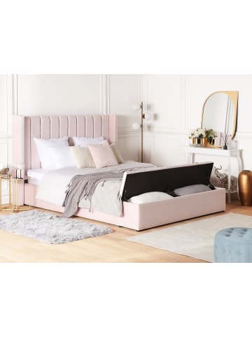 Beliani Doppelbett NOYERS in Rosa - (W) 190 x (H) 132 x (L) 247 cm