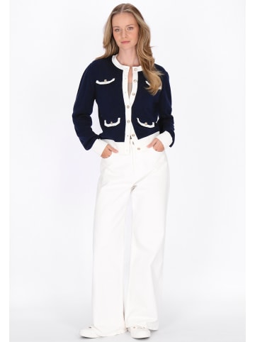 DreiMaster Women Cardigan in navy offwhite