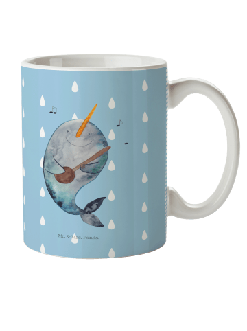 Mr. & Mrs. Panda Tasse Narwal Gitarre ohne Spruch in Blau Pastell