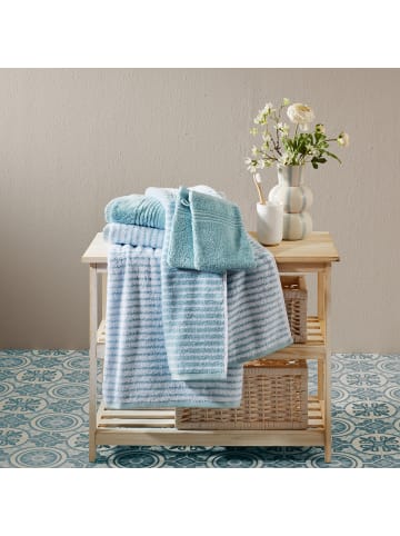 Erwin Müller Jacquard Duschtuch Konstanz in bleu