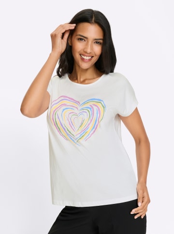 Sieh an! Kurzarmshirt in weiß-orchidee