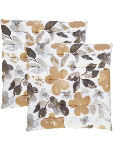 REDBEST Baumwolle Stuhlkissen 2er-Pack in beige-grau