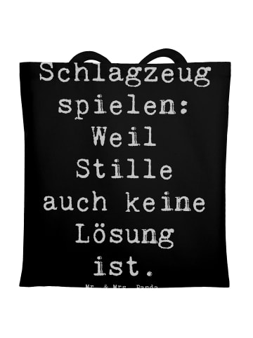 Mr. & Mrs. Panda Tote Bag Spruch Schlagzeug Magie mit Spruch in Schwarz