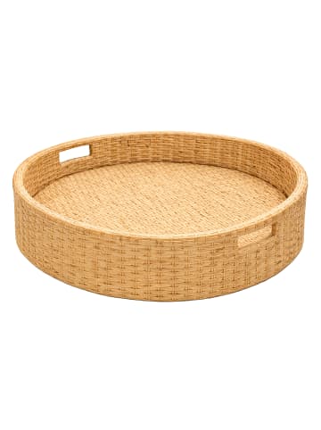 relaxdays Schwimmendes Tablett in Natur - (H)20 x Ø60 cm